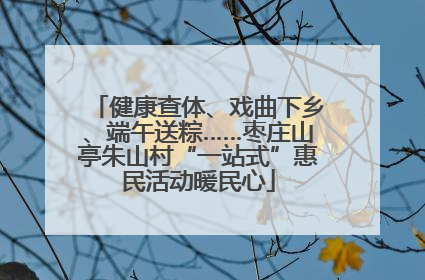 健康查体、戏曲下乡、端午送粽……枣庄山亭朱山村“一站式”惠民活动暖民心
