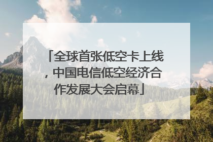 全球首张低空卡上线，中国电信低空经济合作发展大会启幕