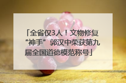 全省仅3人！文物修复“神手”郭汉中荣获第九届全国道德模范称号