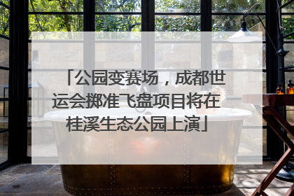 公园变赛场，成都世运会掷准飞盘项目将在桂溪生态公园上演
