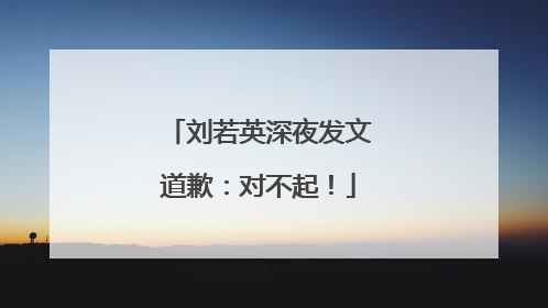 刘若英深夜发文道歉：对不起！