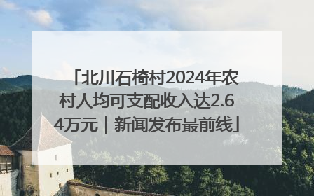 北川石椅村2024年农村人均可支配收入达2.64万元｜新闻发布最前线