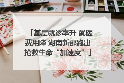 基层就诊率升 就医费用降 湖南新邵跑出抢救生命“加速度”