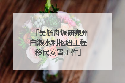 吴毓舟调研泉州白濑水利枢纽工程移民安置工作