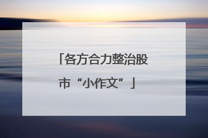 各方合力整治股市“小作文”