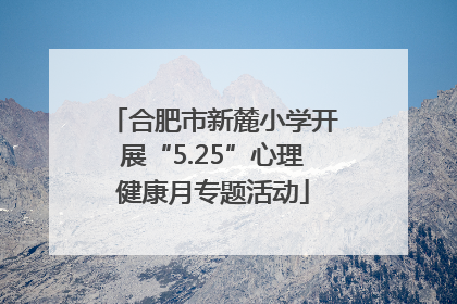 合肥市新麓小学开展“5.25”心理健康月专题活动