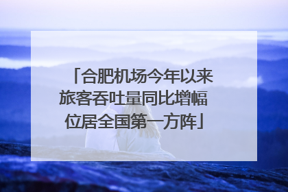 合肥机场今年以来旅客吞吐量同比增幅位居全国第一方阵