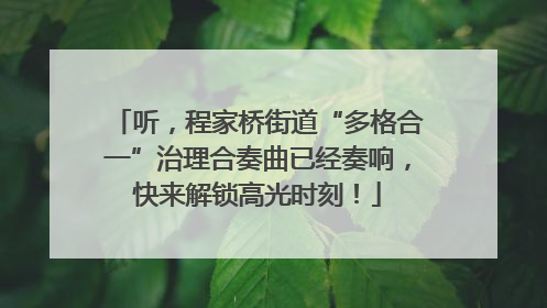 听，程家桥街道“多格合一”治理合奏曲已经奏响，快来解锁高光时刻！