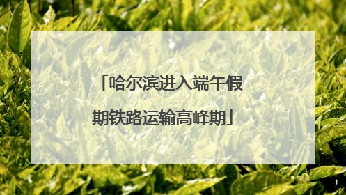 哈尔滨进入端午假期铁路运输高峰期