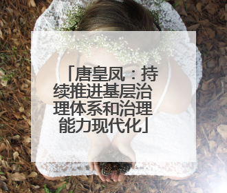 唐皇凤：持续推进基层治理体系和治理能力现代化