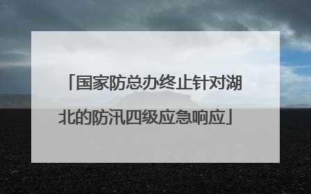 国家防总办终止针对湖北的防汛四级应急响应