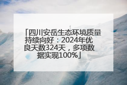 四川安岳生态环境质量持续向好：2024年优良天数324天，多项数据实现100%