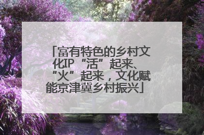 富有特色的乡村文化IP“活”起来、“火”起来，文化赋能京津冀乡村振兴