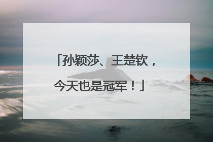 孙颖莎、王楚钦，今天也是冠军！