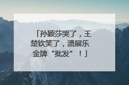 孙颖莎哭了，王楚钦笑了，潘展乐金牌“批发”！