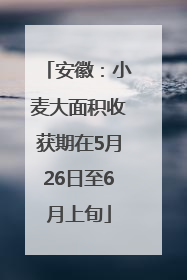 安徽：小麦大面积收获期在5月26日至6月上旬