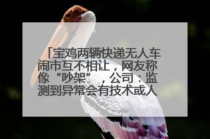宝鸡两辆快递无人车闹市互不相让，网友称像“吵架”，公司：监测到异常会有技术或人为干预处置