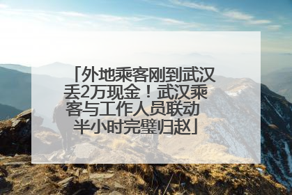 外地乘客刚到武汉丢2万现金！武汉乘客与工作人员联动 半小时完璧归赵