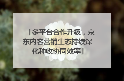 多平台合作升级，京东内容营销生态持续深化种收协同效率