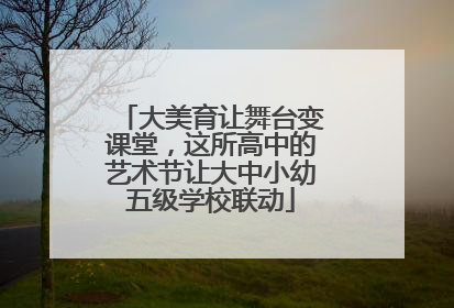 大美育让舞台变课堂，这所高中的艺术节让大中小幼五级学校联动