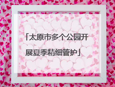太原市多个公园开展夏季精细管护