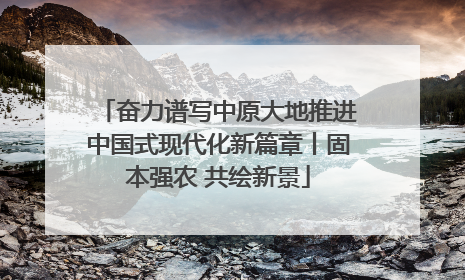 奋力谱写中原大地推进中国式现代化新篇章丨固本强农 共绘新景