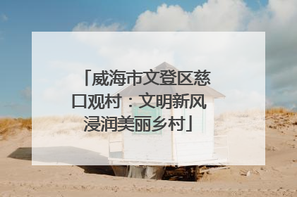 威海市文登区慈口观村：文明新风浸润美丽乡村