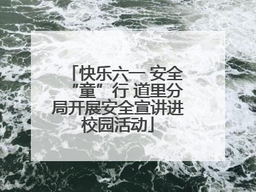 快乐六一 安全“童”行 道里分局开展安全宣讲进校园活动
