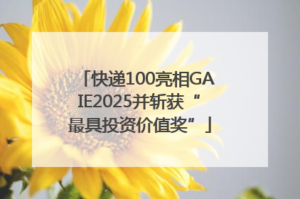 快递100亮相GAIE2025并斩获“最具投资价值奖”