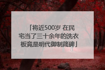 将近500岁 在民宅当了三十余年的洗衣板竟是明代御制箴碑