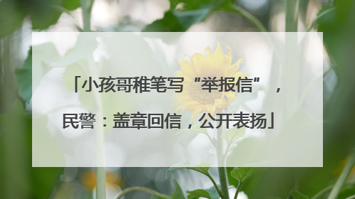 小孩哥稚笔写“举报信”，民警：盖章回信，公开表扬