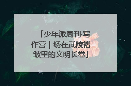 少年派周刊·写作营｜绣在武陵褶皱里的文明长卷