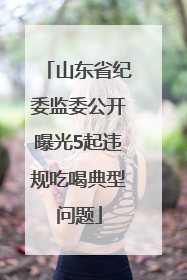 山东省纪委监委公开曝光5起违规吃喝典型问题