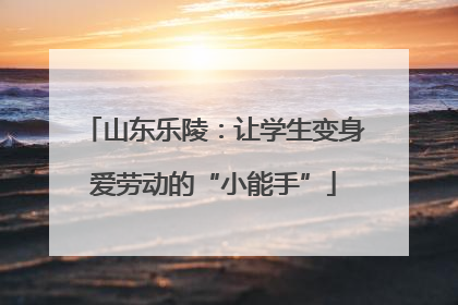 山东乐陵：让学生变身爱劳动的“小能手”
