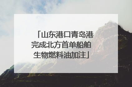 山东港口青岛港完成北方首单船舶生物燃料油加注