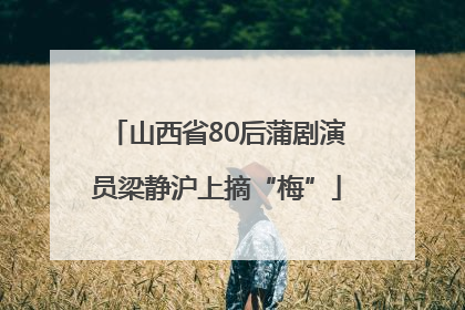 山西省80后蒲剧演员梁静沪上摘“梅”