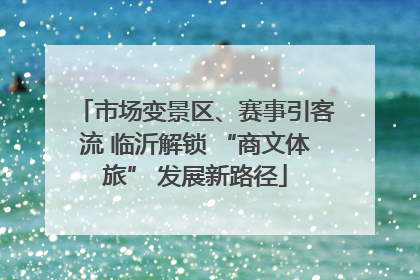 市场变景区、赛事引客流 临沂解锁 “商文体旅” 发展新路径