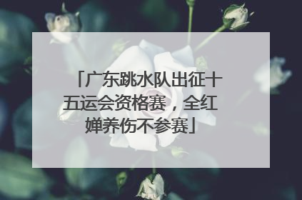 广东跳水队出征十五运会资格赛，全红婵养伤不参赛