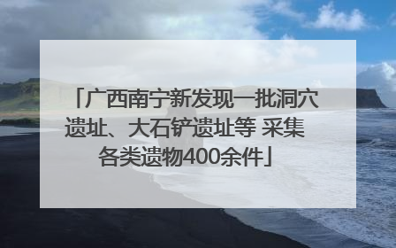 广西南宁新发现一批洞穴遗址、大石铲遗址等 采集各类遗物400余件