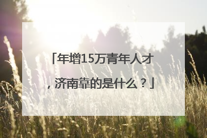 年增15万青年人才，济南靠的是什么？