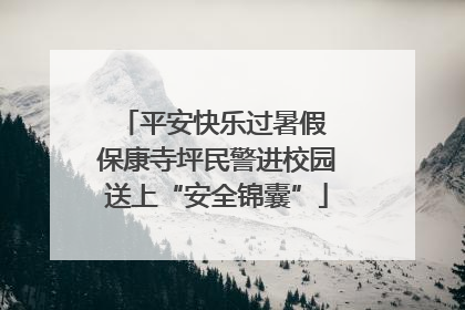 平安快乐过暑假 保康寺坪民警进校园送上“安全锦囊”