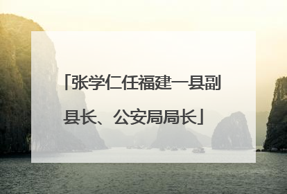 张学仁任福建一县副县长、公安局局长