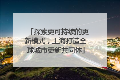 探索更可持续的更新模式，上海打造全球城市更新共同体