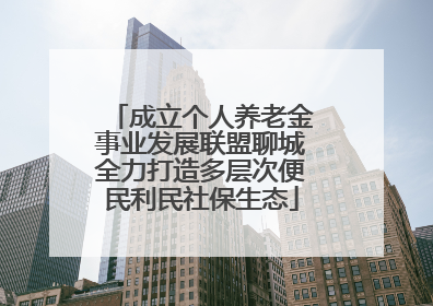 成立个人养老金事业发展联盟聊城全力打造多层次便民利民社保生态