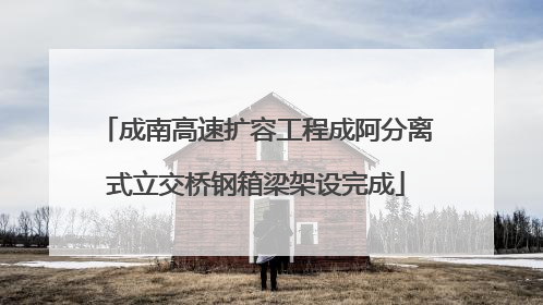成南高速扩容工程成阿分离式立交桥钢箱梁架设完成