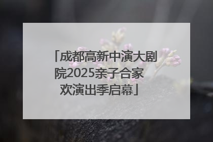 成都高新中演大剧院2025亲子合家欢演出季启幕