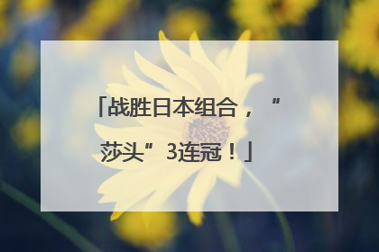 战胜日本组合，“莎头”3连冠！