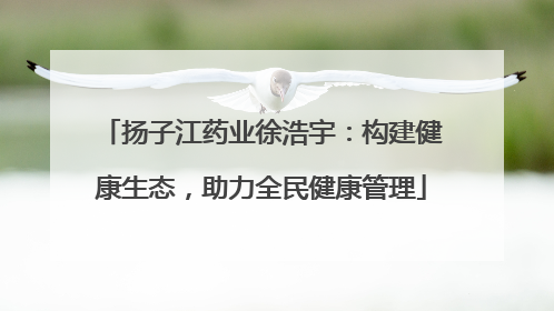 扬子江药业徐浩宇：构建健康生态，助力全民健康管理