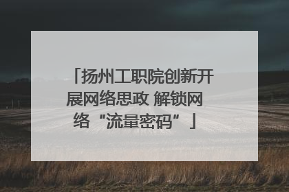 扬州工职院创新开展网络思政 解锁网络“流量密码”