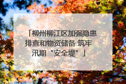 柳州柳江区加强隐患排查和物资储备 筑牢汛期“安全堤”